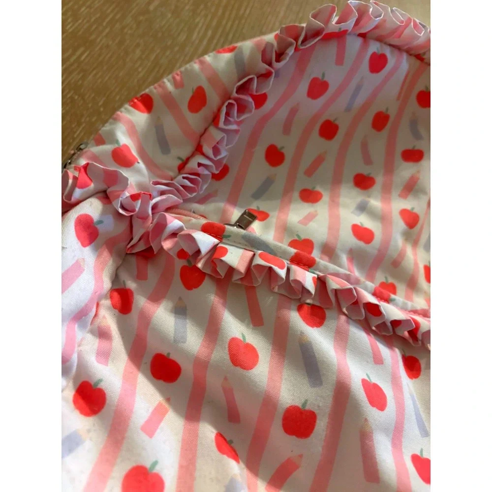 Shop the Mint Kenzie Backpack Pink‎ Apple Stripe Ruffle School Bag Bookbag Cute